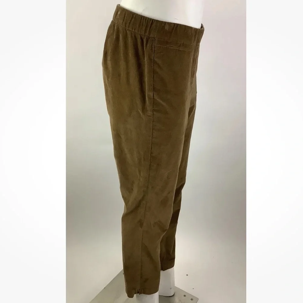 J Jill Sz 10 Pull On Straight Leg Corduroy Pants Tan Cotton Spandex Casual
